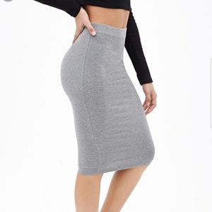 Forever 21 Grey Pencil Skirt